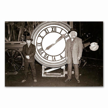 affiche back to the future horloge vintage noir blanc décoration mur toile photo living