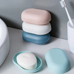 porte savon moderne plastique rose blanc bleu texture mat salle bain conteneur assiette support