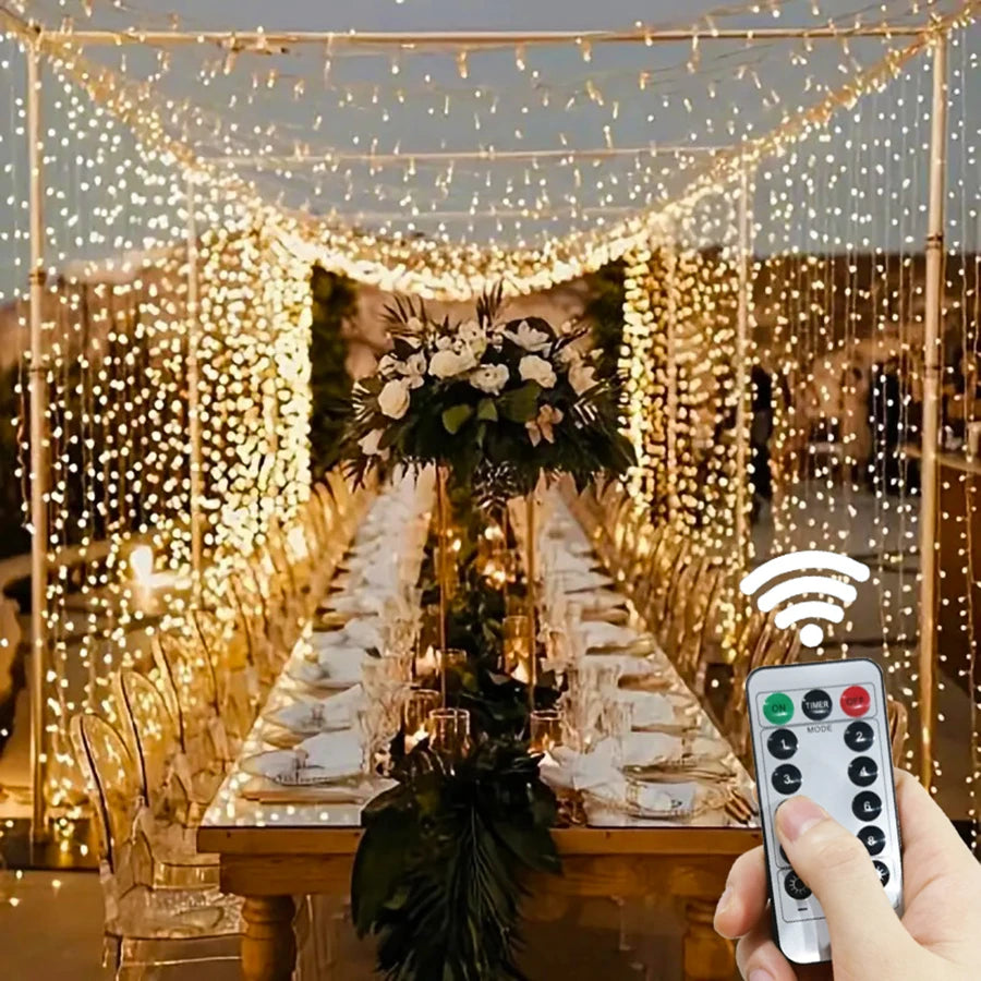 guirlande lumineuse led étoiles blanc chaud moderne clips usb modes festive noël mariage