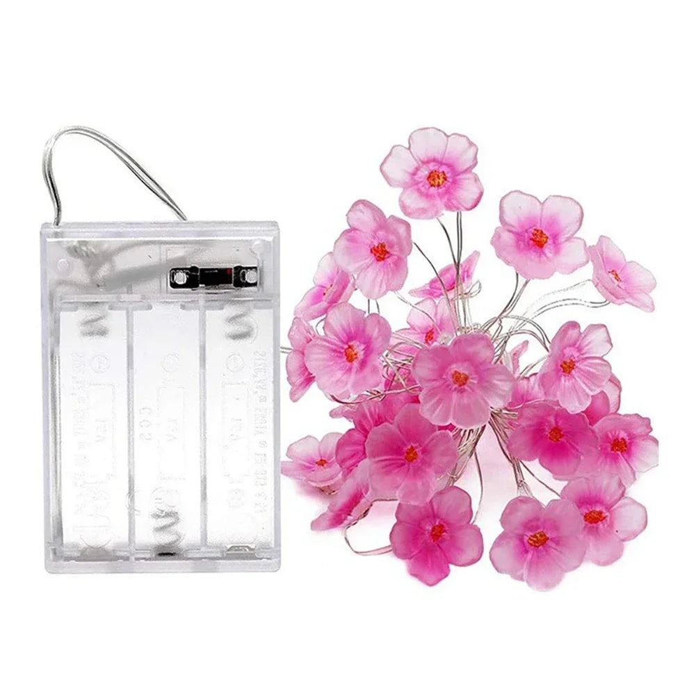 guirlande lumineuse fleurs rose moderne dégradée led batteries usb noël saint valentinintérieur mariage