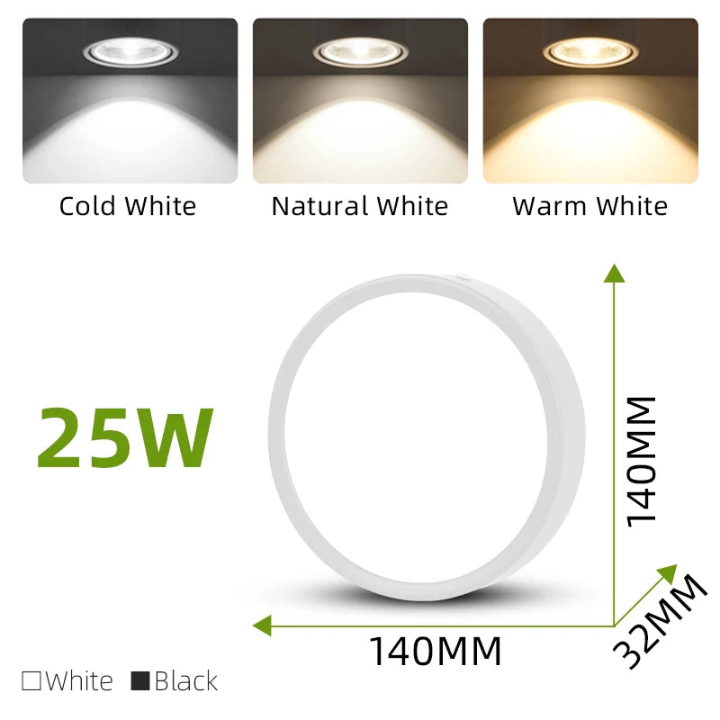 lampe led noir moderne adhésif 10w 15w 25w chambre cuisine surface toucher led aluminium