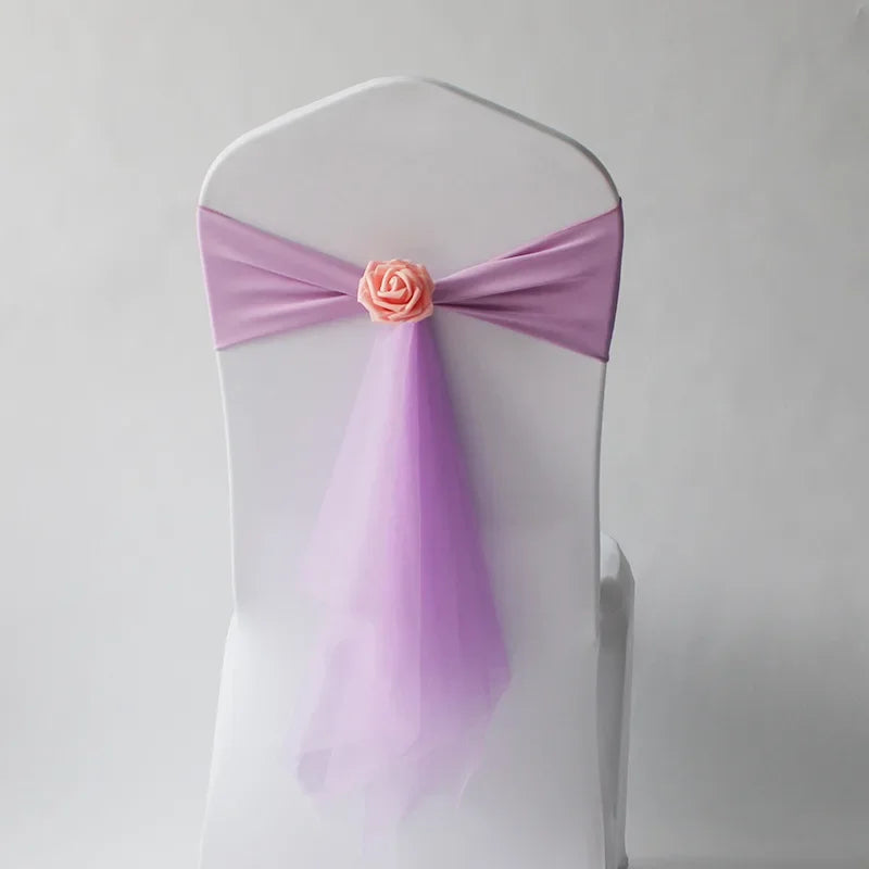 décoration chaise mariage turquois rouge blanc rose texturé voile transparent événement formel