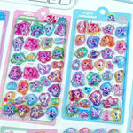 stickers multicolores dessins animés personnages mignons formes géométriques brillants adhésifs albums photo coques téléphone