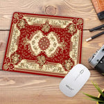 tapis souris caoutchouc rouge ornements floraux bordure ornée adhésif durable traditionnel motifs géométriques