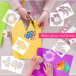 gabarits motifs floraux modernes blancs peinture scrapbooking coloration 20 pièces