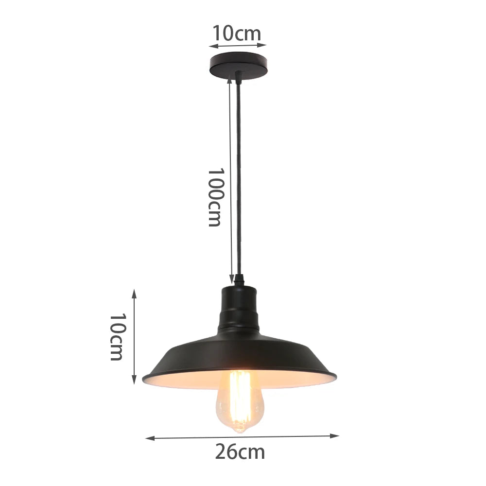 suspension industrielle vintage métal noir ampoule e27 salon chambre hallhôtel led echangée