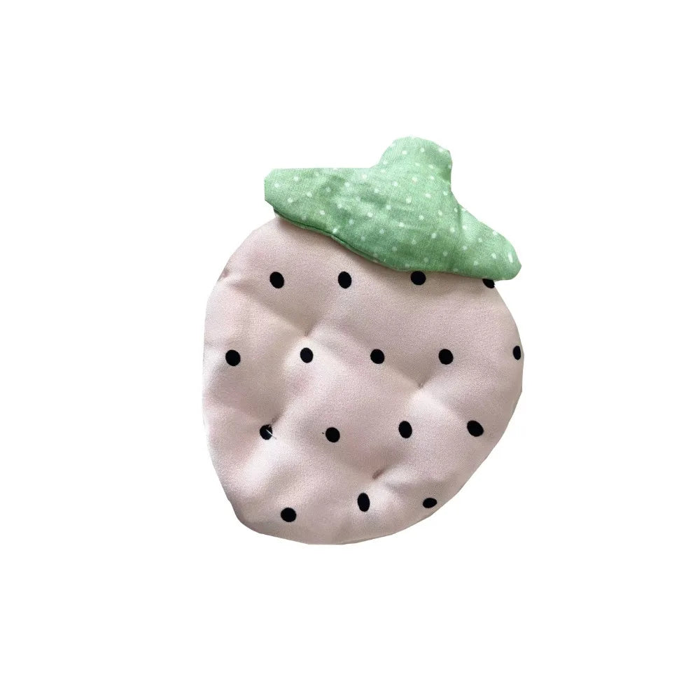 coussin protection tasse moderne pois blanc feuille verte rouge blanc rose