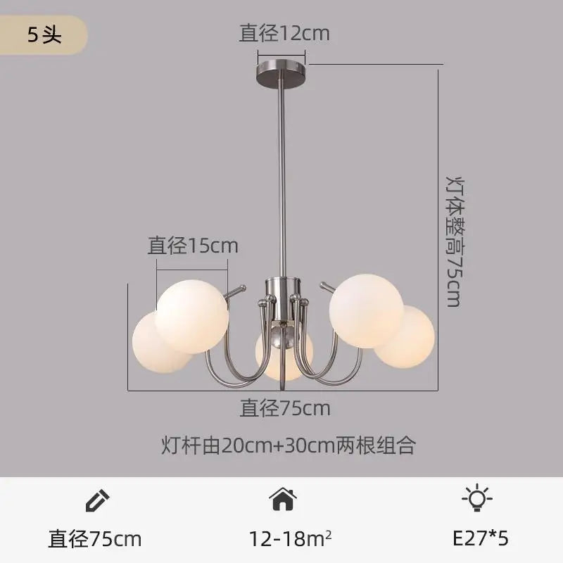 lampe suspendue moderne sphères lumineuses blanc chrome vitrail semi encastré