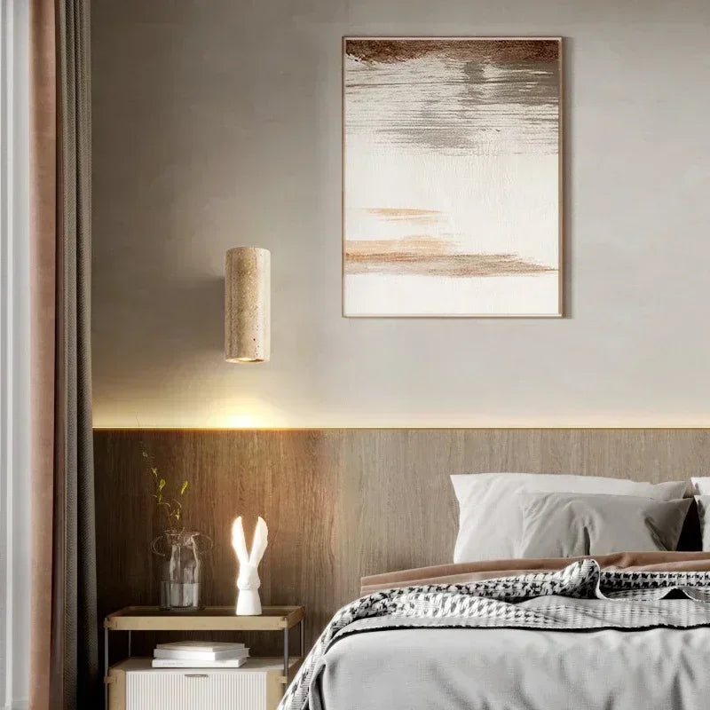 Applique murale travertin vert éclairage chambre