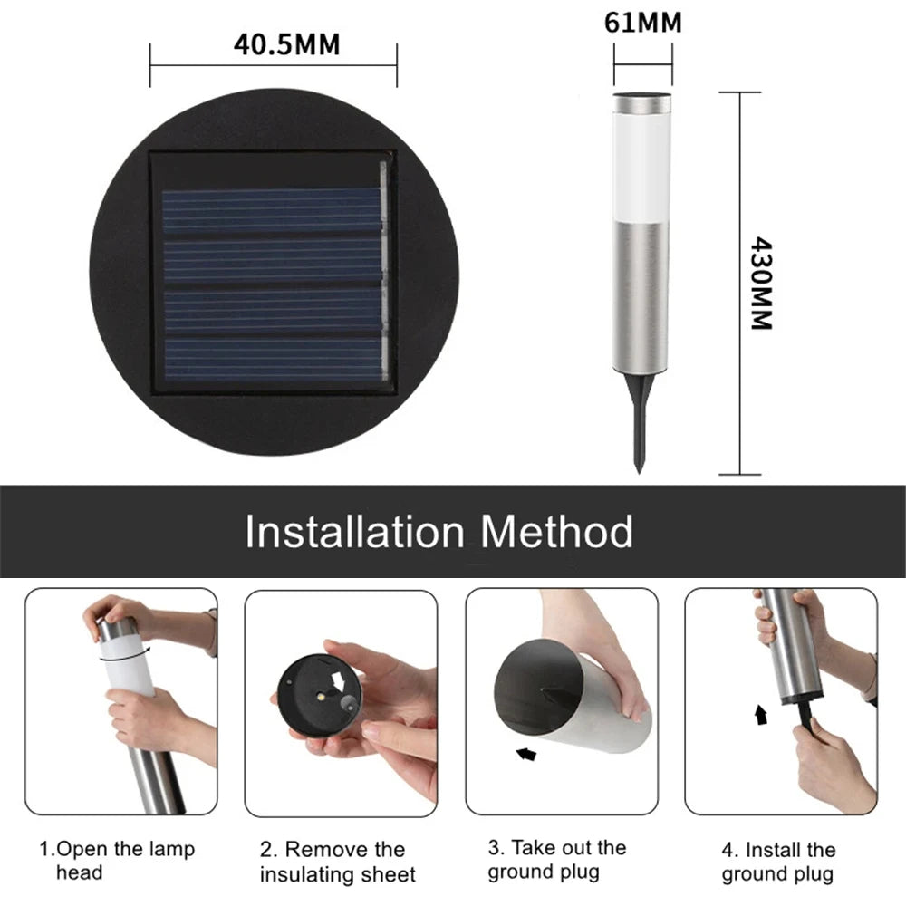 lumière solaire extérieure moderne étanche jardin cheminée ip65 waterproof led