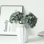 Décoration intérieure hortensia artificielle bouquet soie moderne 33cm vert gris blanc