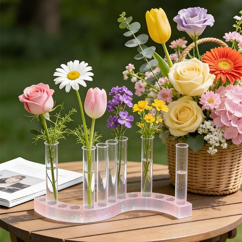 support fleurs silicone transparent tube lab animal compagnie moderne minimaliste