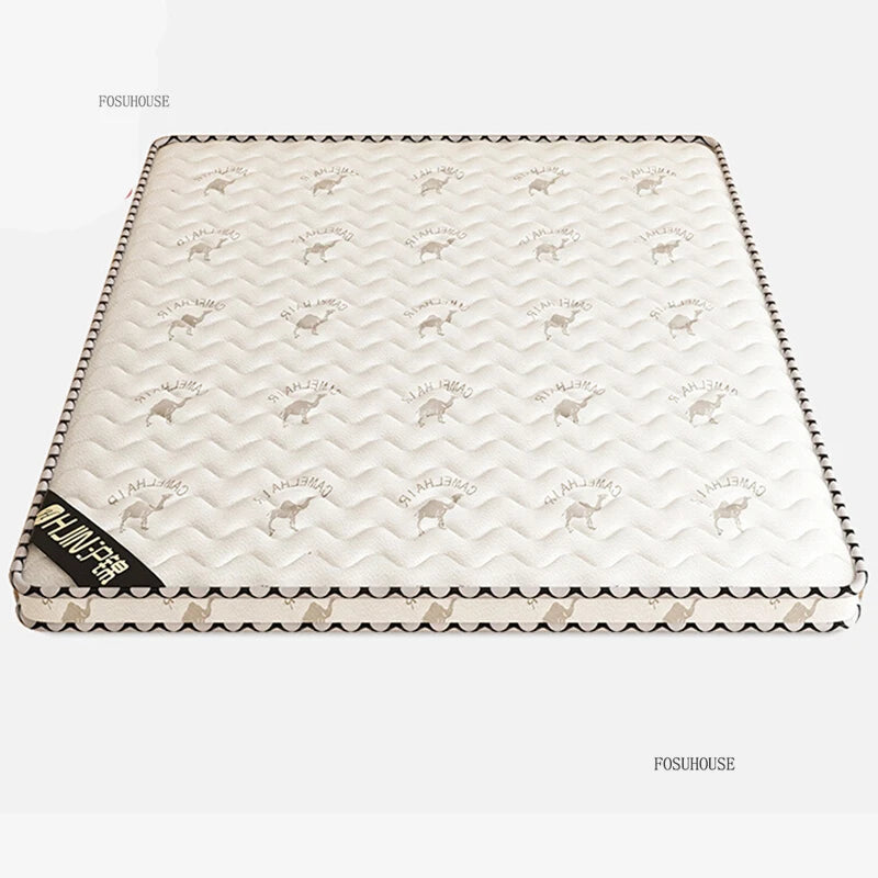 matelas cocotier naturel ferme chambre moderne blanc gris motif géométrique maison location confort
