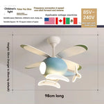lampe suspension avion moderne gris blanc contemporain enfant chambre ventilateur lumière aéronef chambre enfants