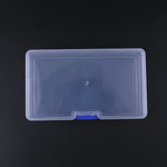 boîte rangement bijoux plastique transparente moderne pratique poignée bleue intérieure 14cm 8cm