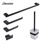 ensemble accessoires salle bain noir mat porte serviettes porte papier savon portemanteau gobelet brossewc