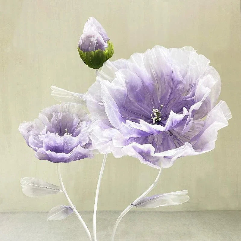 décoration mariage fleurs artificielles roses décoratives extérieur intérieur orange violet rose bleu semi transparents