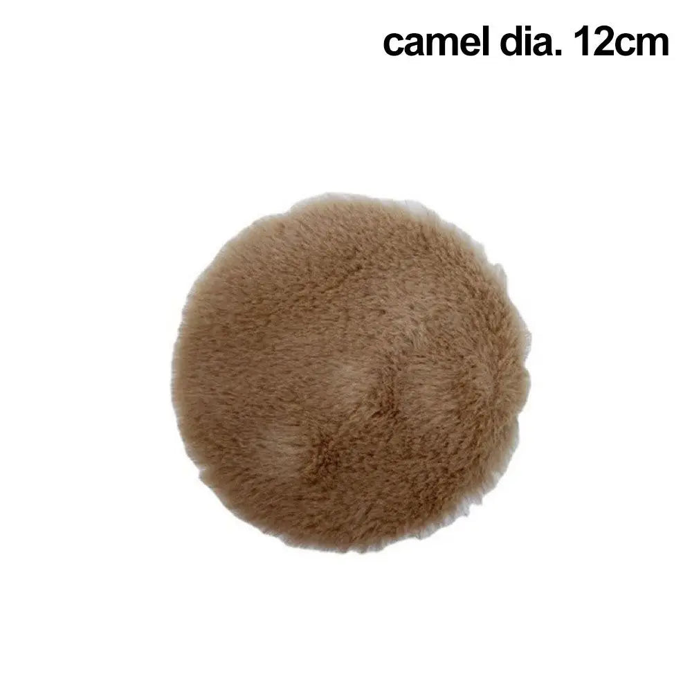 tapis miniature peluche rose blanc nordique doux poupées 14cm 18cm rond rectangle