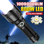 lampe torche rechargeable led 800w intense moderne robuste noire texturée