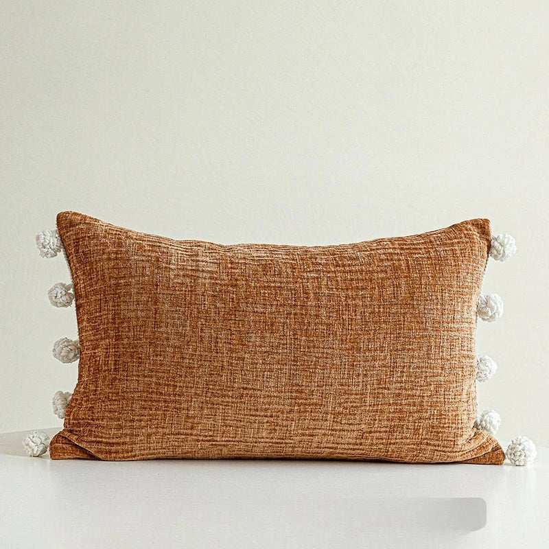 housse coussin rectangle polyester marron motif géométrique blanc contemporain décoration intérieure voiture