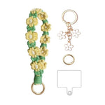 bracelet porte clés fleurs relief tissé jaune vert blanc rose bleu violet rouge vif