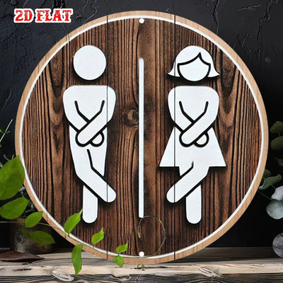 Panneau de signalisation WC moderne en aluminium vintage avec icônes homme et femme