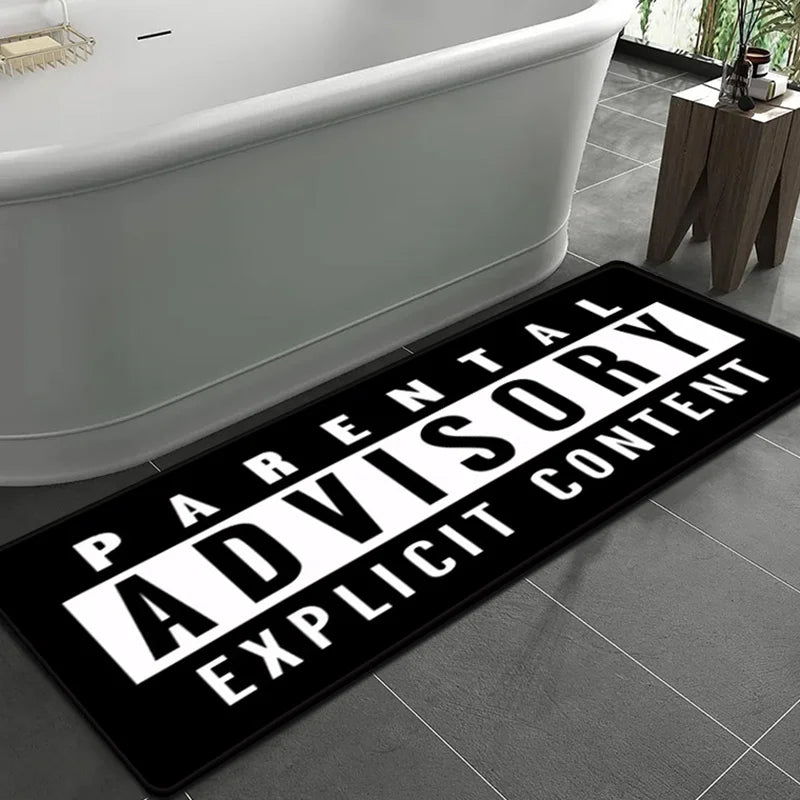 tapis noir lettres blanches antidérapant résistant l'eau moderne intérieur sol maison voyage