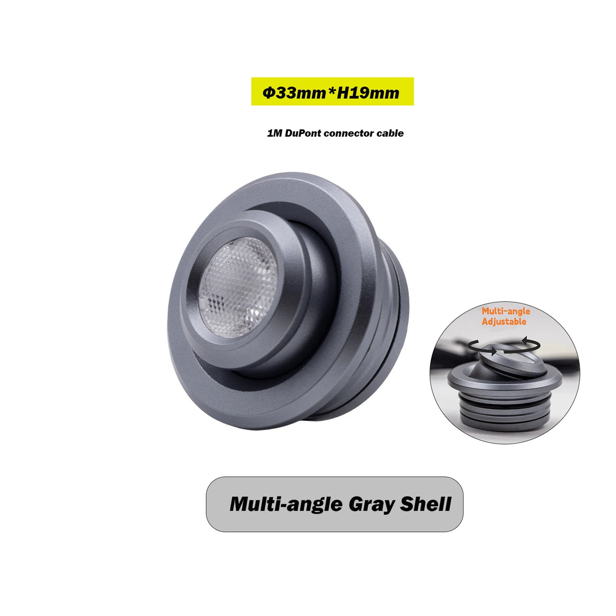 projecteur led blanc chaud 3000k gris métallisé moderne adhésif 12v 60lm