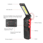 lampe travail pliable rouge noir aimant crochet rechargeable led usb instructions