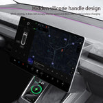 rangement voiture adhésif ouverture magnétique écran tableau bord compatible tesla moderne minimaliste