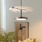 Suspension lumineuse marbre moderne blanc gris noir salon chambre led pendentif Pierre
