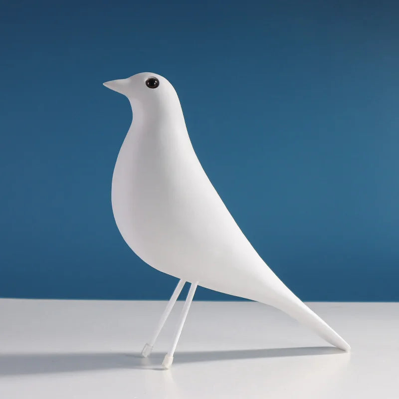 ornement décoration intérieure oiseau résine blanc noir bleu moderne minimaliste chambre salon