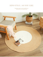 tapis boho spirale concentrique franges antidérapant coton beige clair rustique fleurs artificielles salon chambre