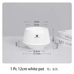 Pot bonsaï moderne saucer noir rayures verticales drainage 12cm 21cm