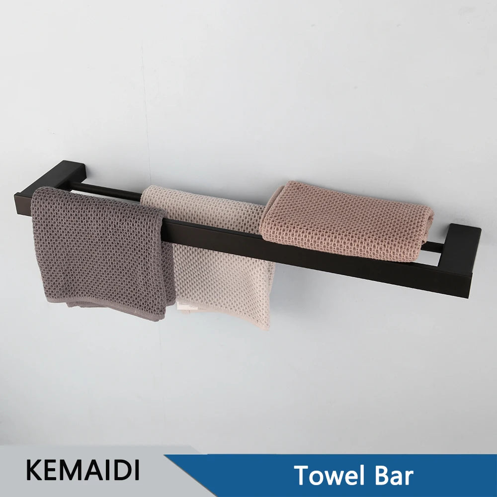 accessoires salle bain noir moderne ensemble porte serviettes papier toilette brosse dents móc cosmétiques