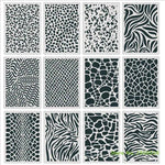 stencils peinture léopard zèbre moderne blanc noir durables 12 pièces