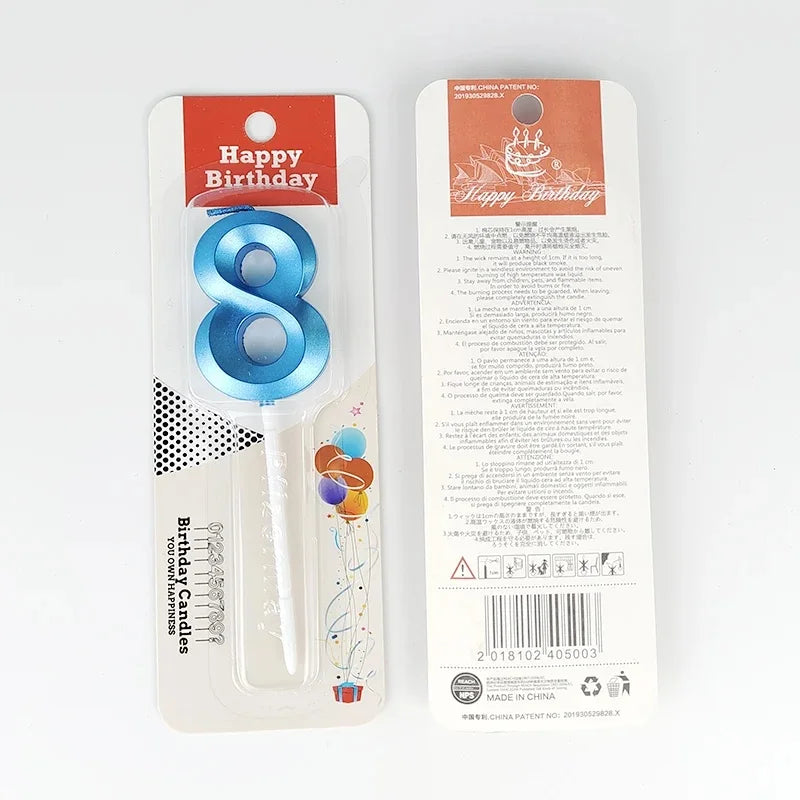bougies chiffres bleu moderne mariage anniversaire décoration fête enfants baptême noël