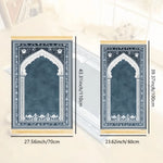 tapis doux bleu foncé motif floral géométrique polyester antidérapant voyage intérieur İslam prière