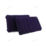 coussin gonflable velours bleu moderne 47x30cm confortable valve gonflage