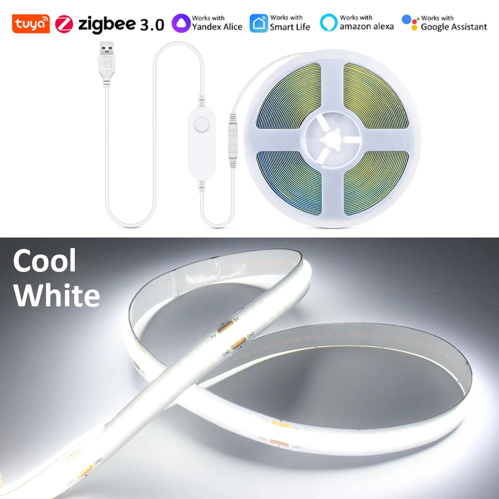 ruban led 320led/m zigbee controle app blanc blanc naturel blanc chaud moderne