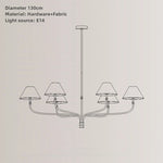 chandelier suspension lumineuse noir doré abat jours tissu mat classique moderne fixé abat jours