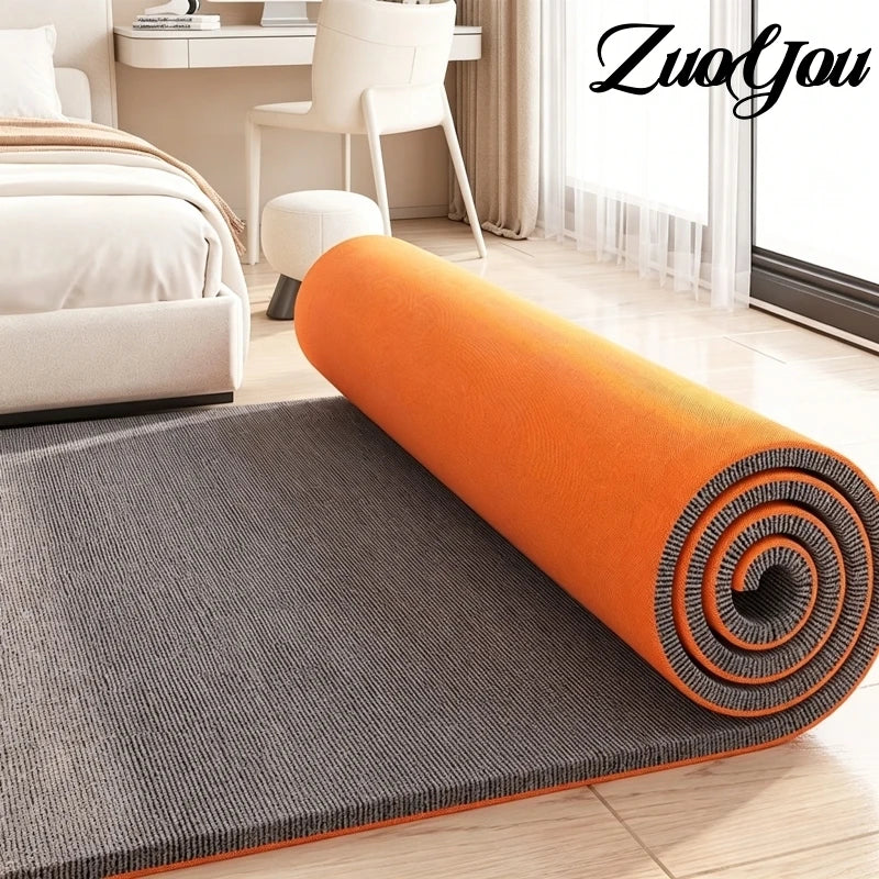 tapis gris orange rayures moderne salon maison chambre décoratif couloir salle sport