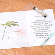 presse papiers transparent acrylique a4 clip métal décoration minimaliste feuilles botaniques verte