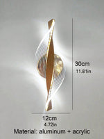 applique murale led moderne or brillante élégante chambre cuisine ondulé éclairage ambiant fixée mur