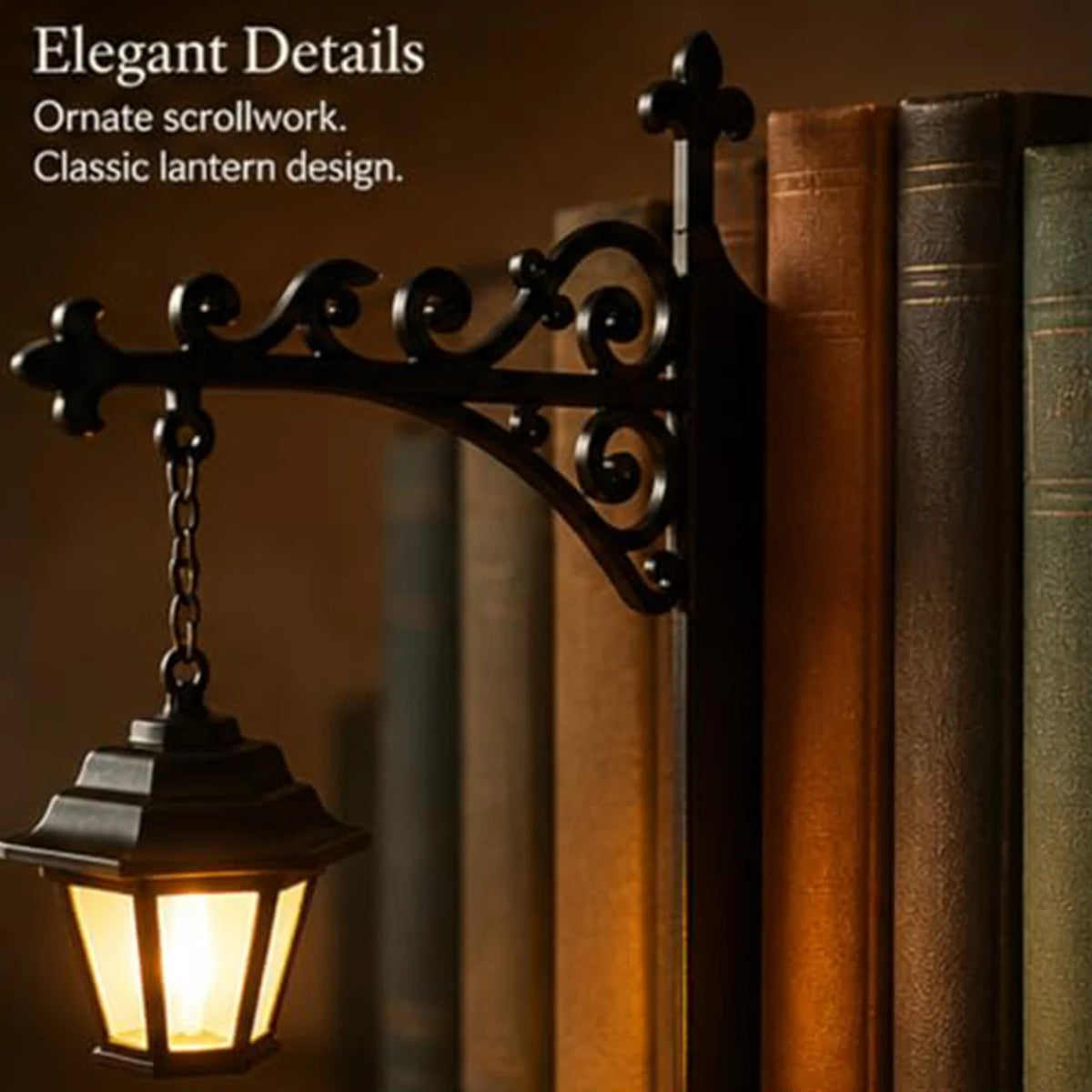 lampe murale vintage ornements floraux motif géométrique noir jaune LED décoration étagère chambre bibliothèque