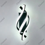 spirale incurvée applique murale moderne led blanc noir chambre coucher éclairage quotidien fixée mur