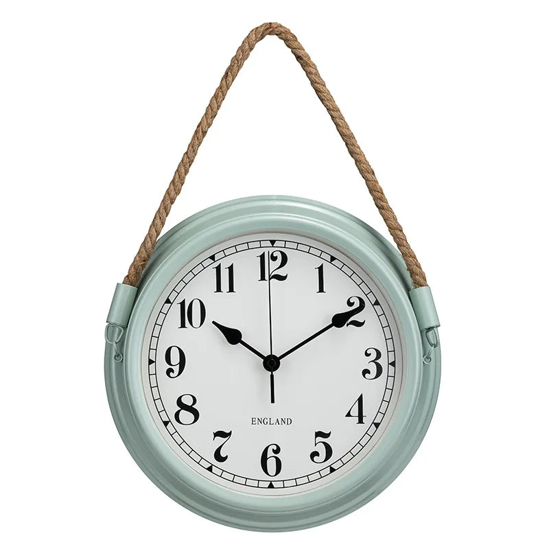 horloge murale vintage bleu pastel ancien numéros romains fixation dimension 47x30cm decoration maison salon