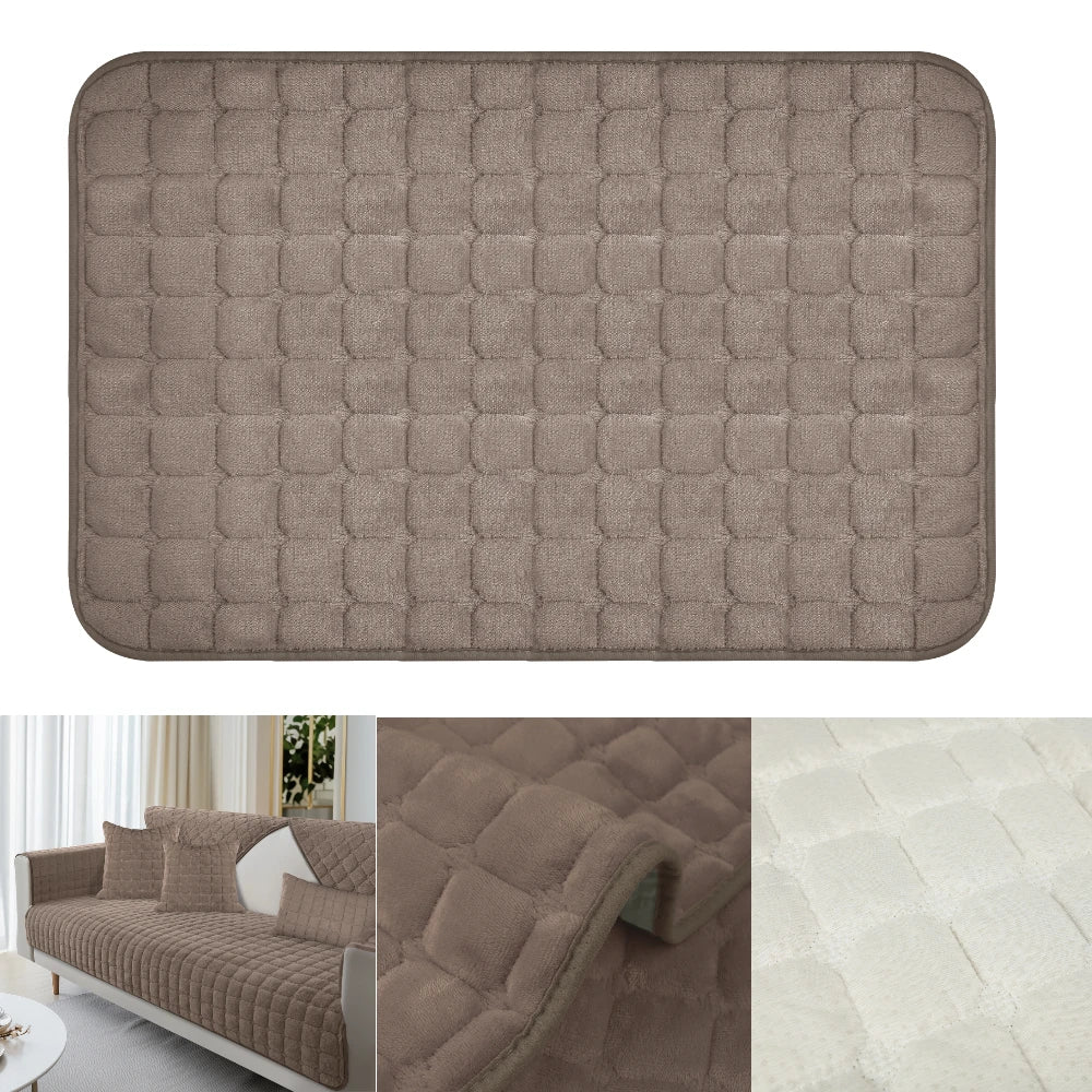 housse canapé gris carreaux moderne polyestère lavable automne hiver
