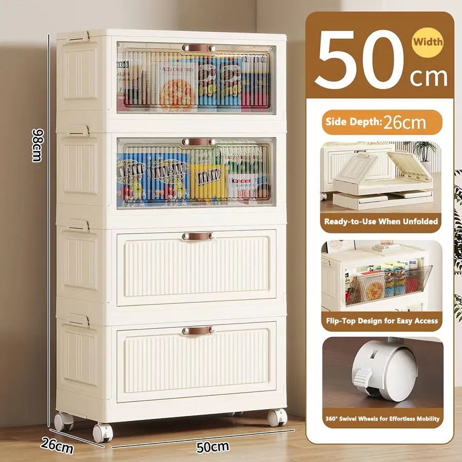 meuble rangement modulable pliable blanc rayures verticales moderne roulettes almacenamiento eficiente