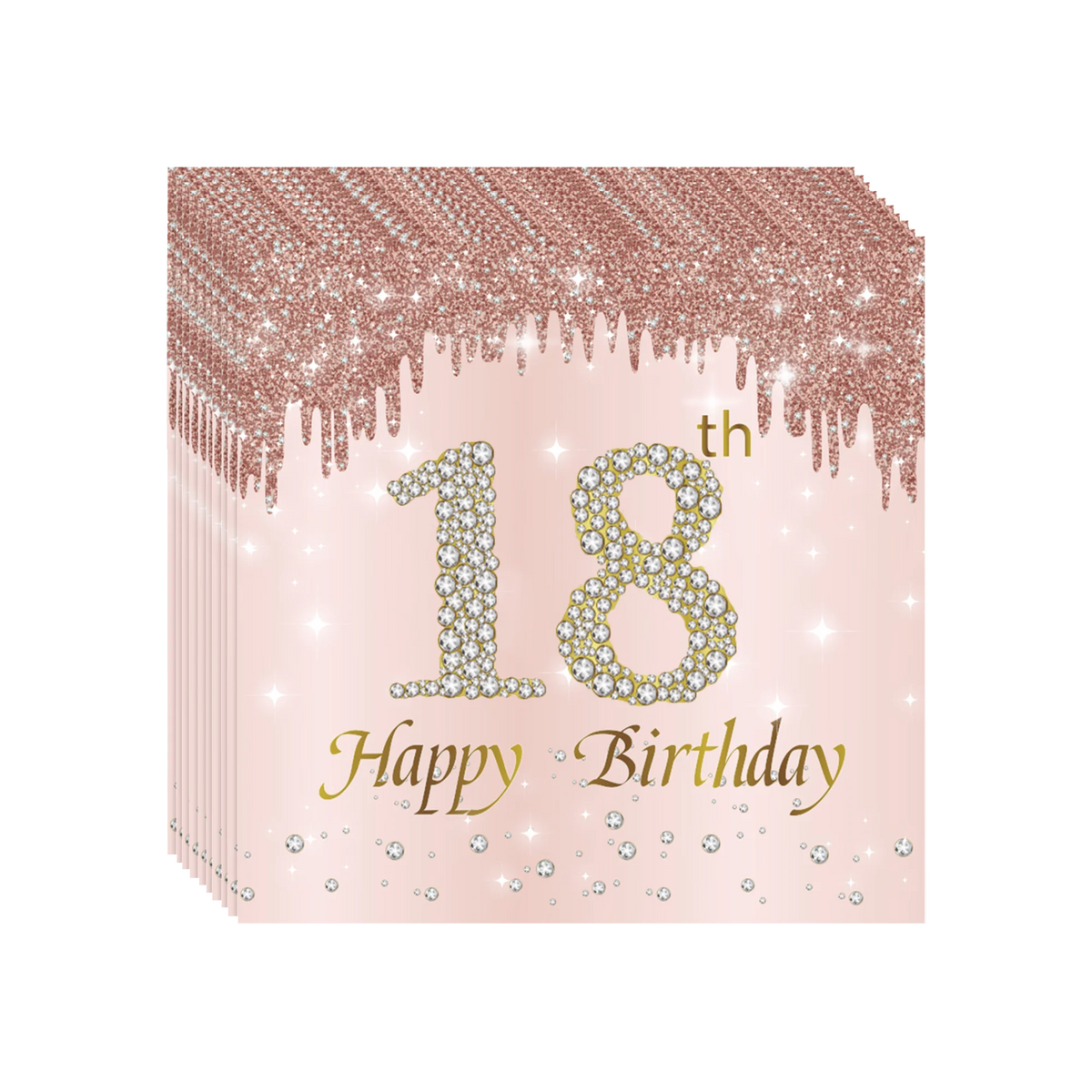 ensemble vaisselle jetable anniversaire rose gold assiettes serviettes gobelets pailles paillettes décoratif fête